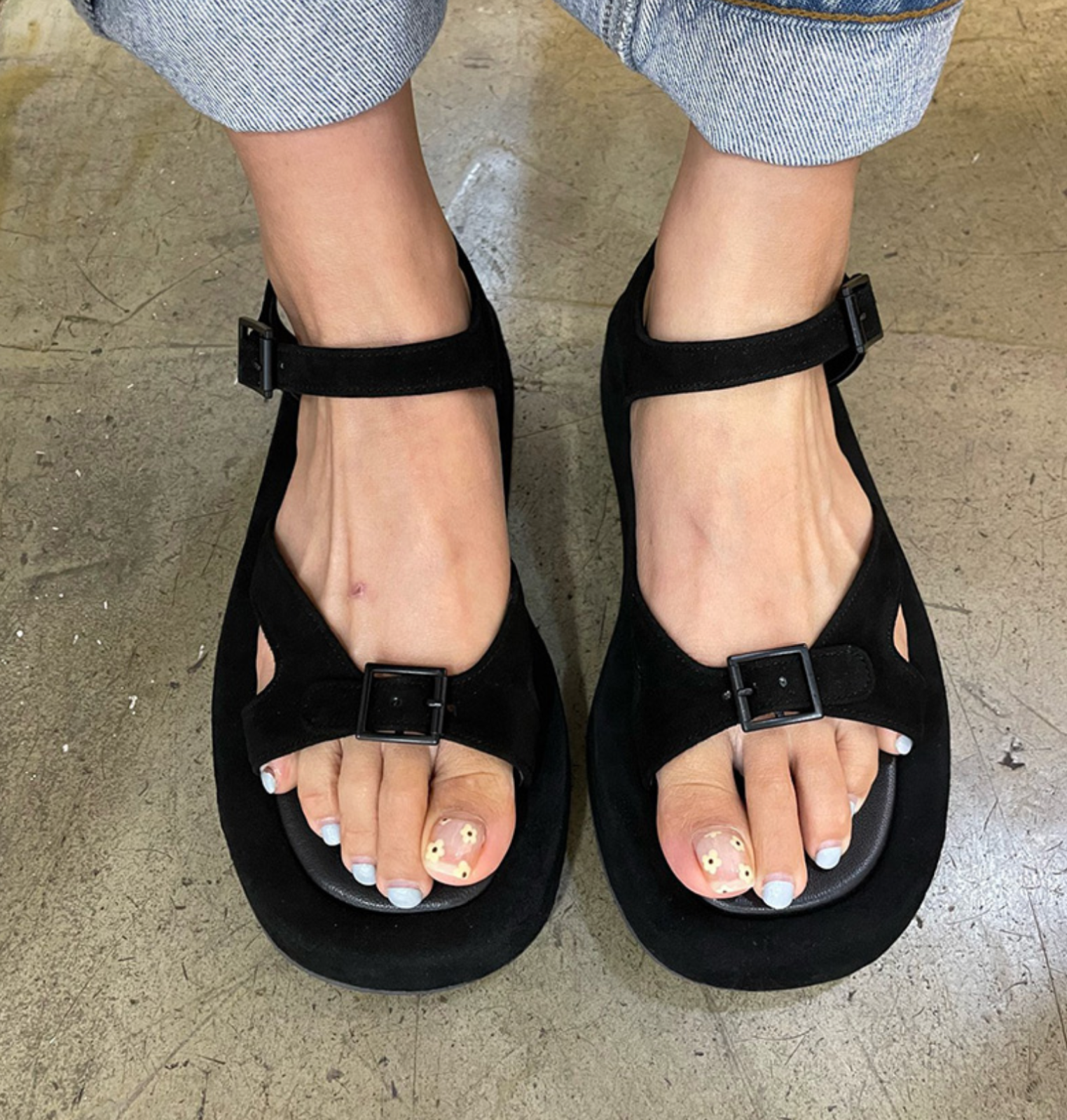 Pre-owned Handmade Women Suede Leather Geri Sandals Row Minimalist Shoes Platform Ankle In Beige