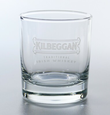 Kilbeggan Tumbler Irish Whisky Glas Schriftdruck dicker Boden Bar 7548