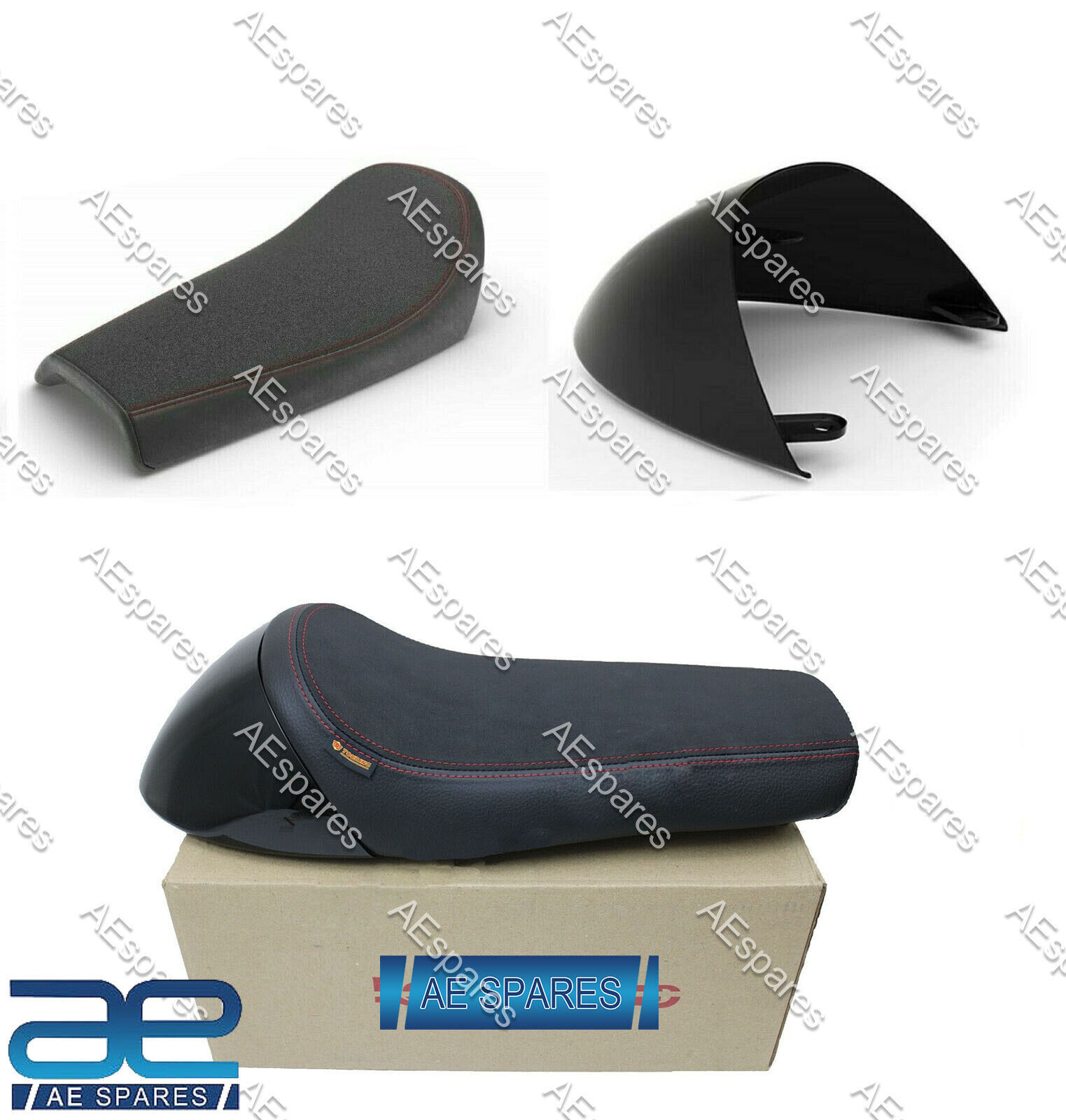 For Royal Enfield Continental GT 650 Premium Single Rider Seat + Black Cowl