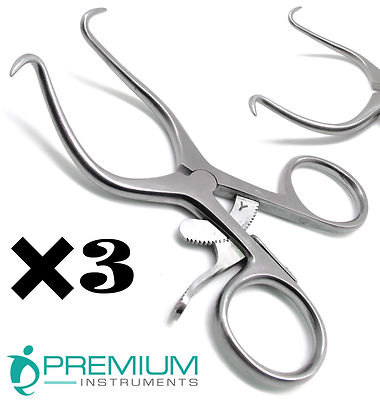 3× Dental Gelpi Retractor 3.5''/89cm Sharp Points Surgical Veterinary Tools