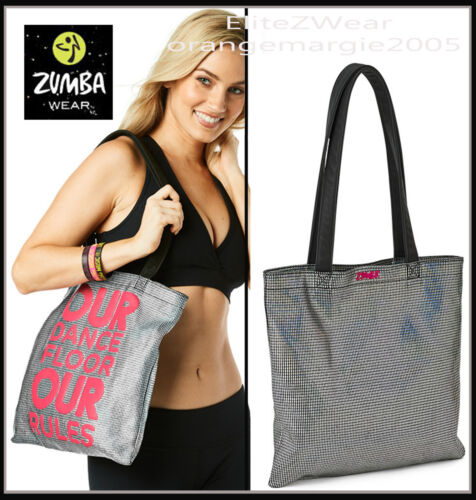 Zumba Tote BAG Metallic Bling Zwag~Our Dance Floor Our Rules~Gym-Travel-DURABLE 