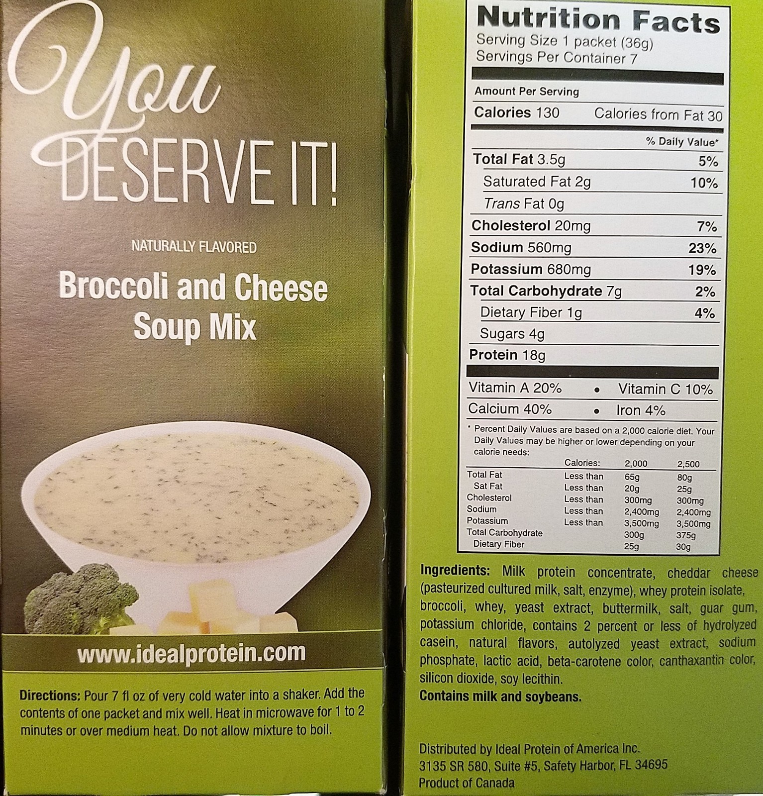 Ideal Protein Broccoli and Cheese Soup Mix