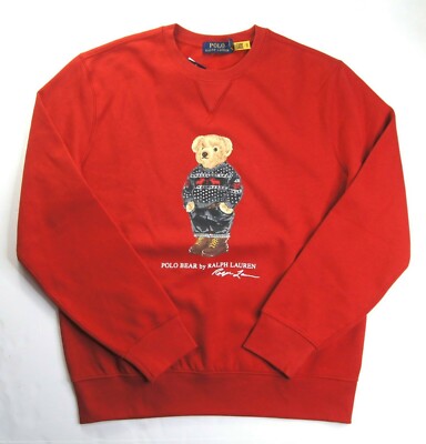 Polo Ralph Lauren Stadium Iconic Bear Holiday Reindeer Sweater Fleece Sweatshirt