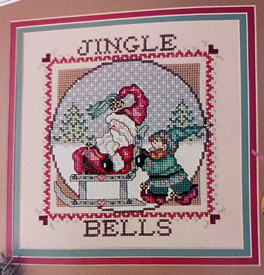 Cross Stitch Pattern Christmas JINGLE BELLS Santa Elf Tree Diane Brakefield