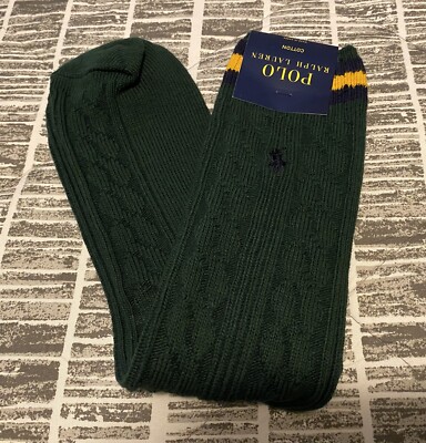 Polo Ralph Lauren Cotton Crew Socks Green Sock Size 10-13 Men s NWT
