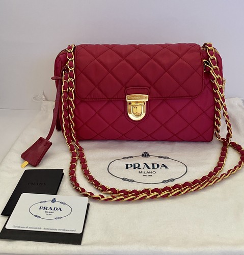 prada tessuto impuntu chain bag