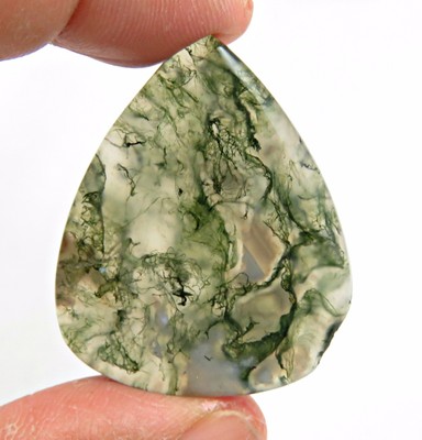 45 cts natural forest seaweed green moss agate pear loose
