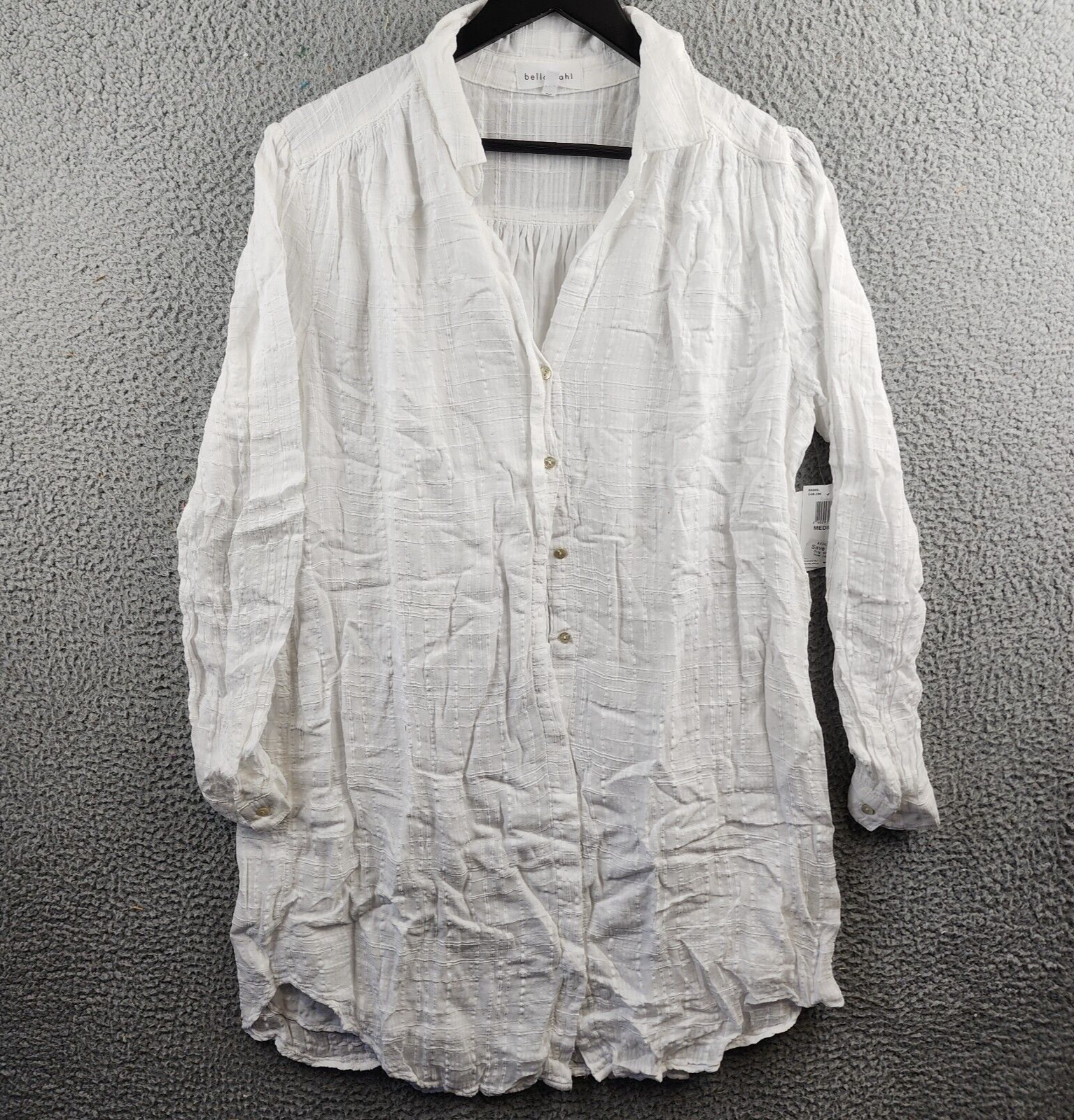 Bella Dahl Shirtdress Women's M White Collared Long Sleeve Button Front Closure - Picture 2 of 15