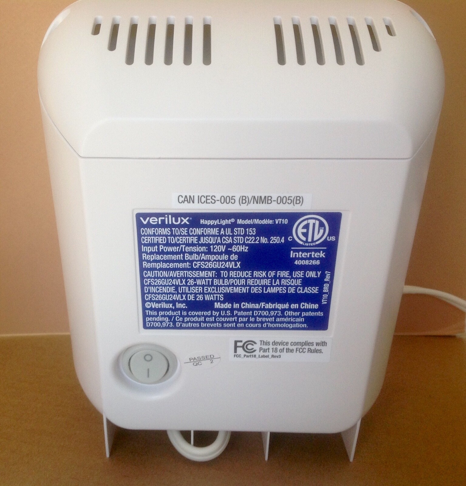 VERILUX HAPPY LIGHT COMPACT LIGHT THERAPY