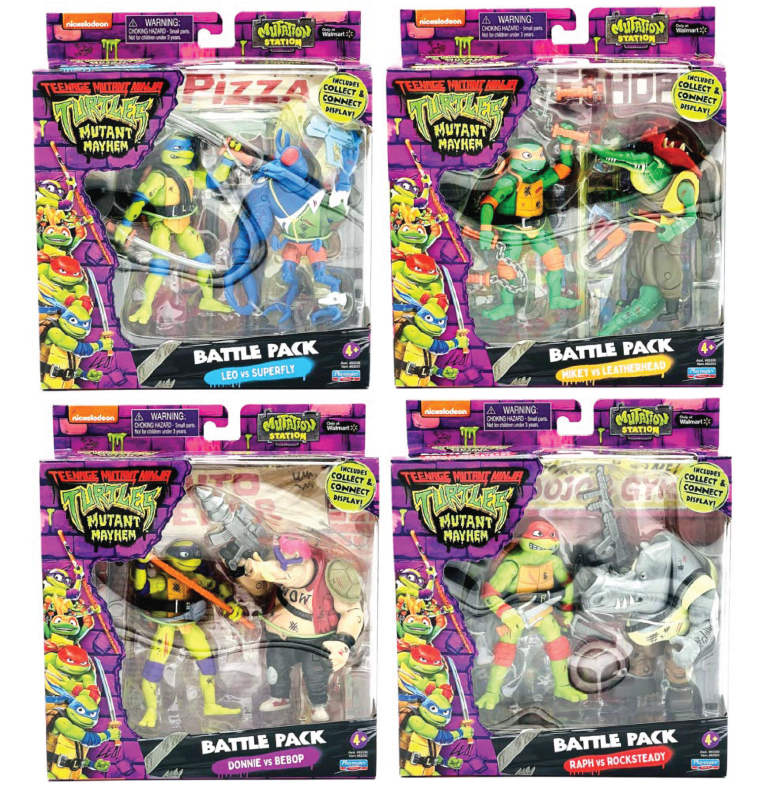 Playmates TMNT Mutant Mayhem Battle Packs Ninja Turtles vs Mutants - You Choose
