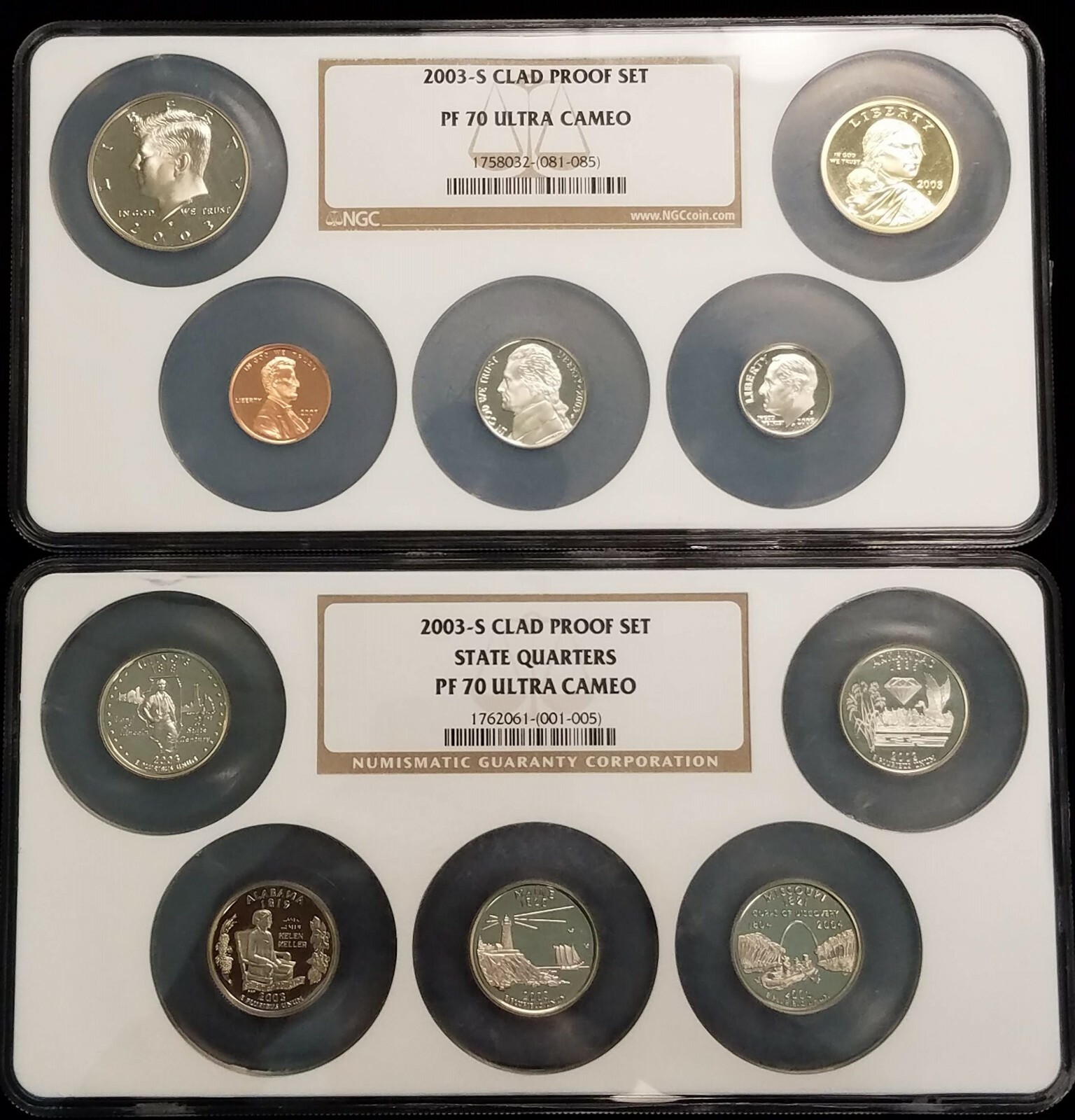 2003-s Clad Proof Set Complete U.S. Mint Set + State Quarters NGC PF70 UC