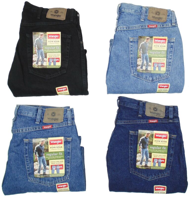 Wrangler Mens Jeans Five Star Regular Fit Many Sizes Many Colors New With Tags