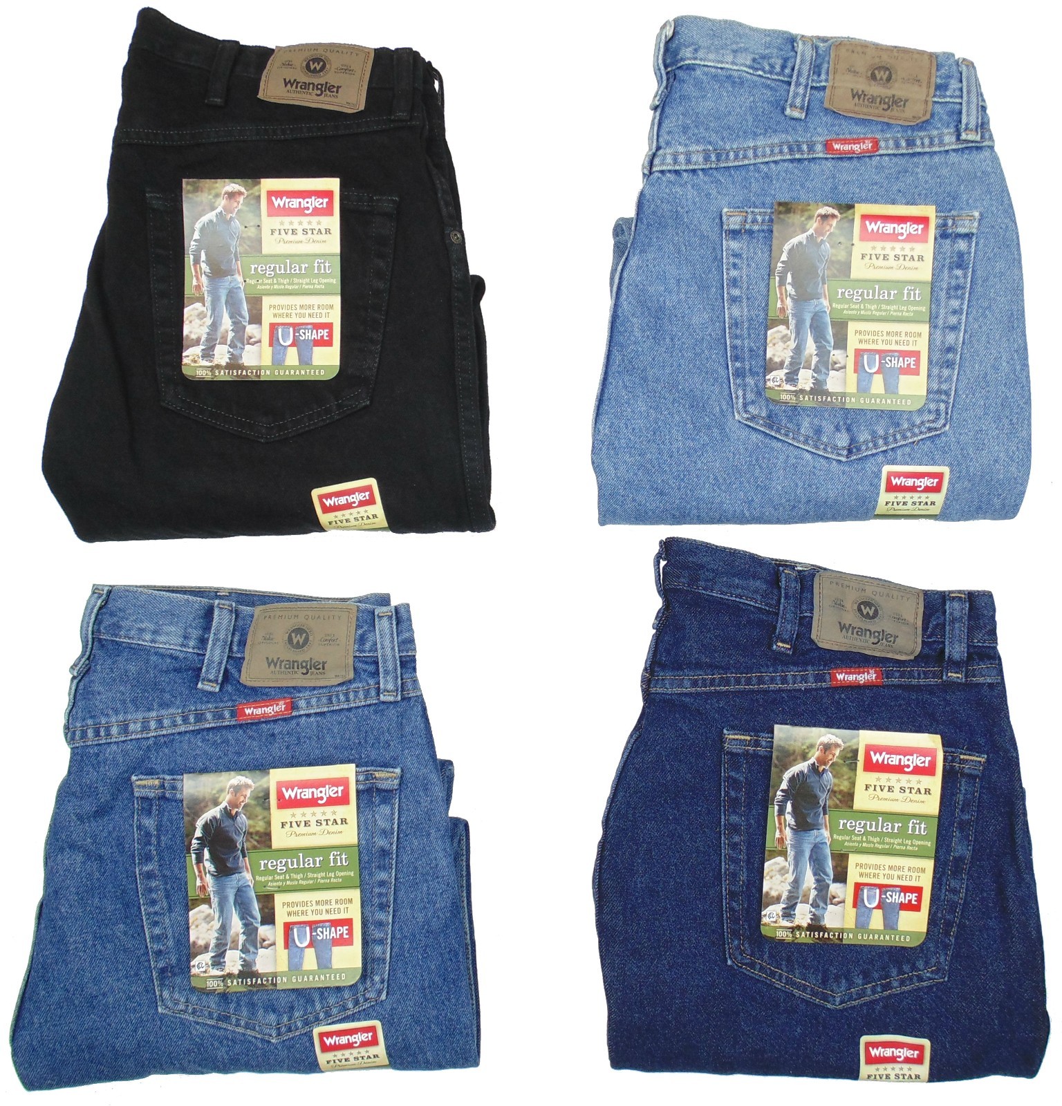 Jeans New Wrangler Five Star Regular Fit Jeans Men S Sizes Five Colors Clothing Shoes Accessories