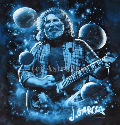 LOVELY VIEW OF HEAVEN--Liquid Blue Jerry Garcia The Dead Space Tie-dyed T shirt