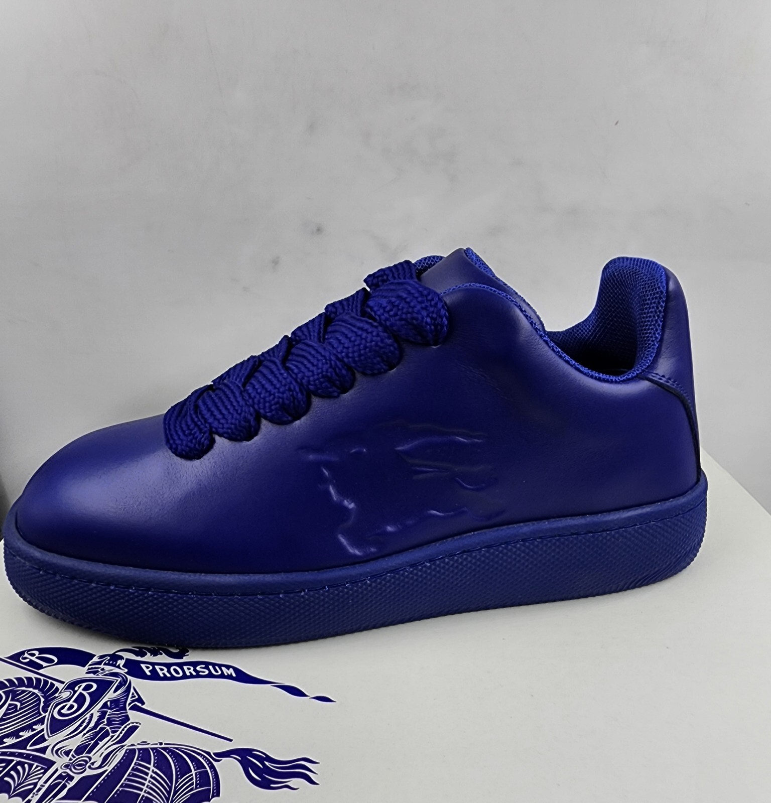 Burberry Leather Box Low-Top Sneakers Men's 42.5/9.5 US Knight Round Toe Lace Up - Picture 16 of 17