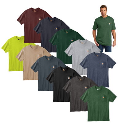 Carhartt Mens T-shirt WorkWear K87 Pocket Basic Heavyweight Jersey Knit Top Tee