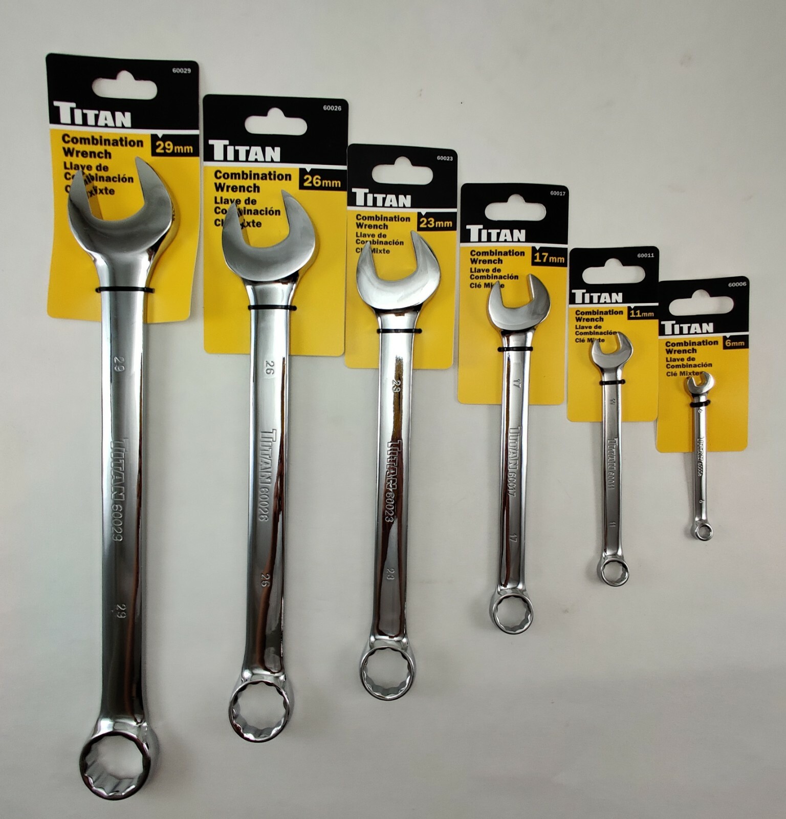 Titan Polished Individual Metric 12 Pt Wrench, Choice of Sizes 6mm - 29mm 