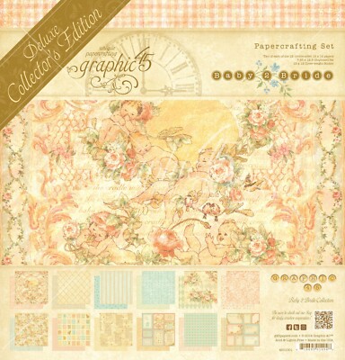 Graphic 45 BABY 2 BRIDE Shower Wedding Boy Girl Paper Cardstock Kit Chipboard