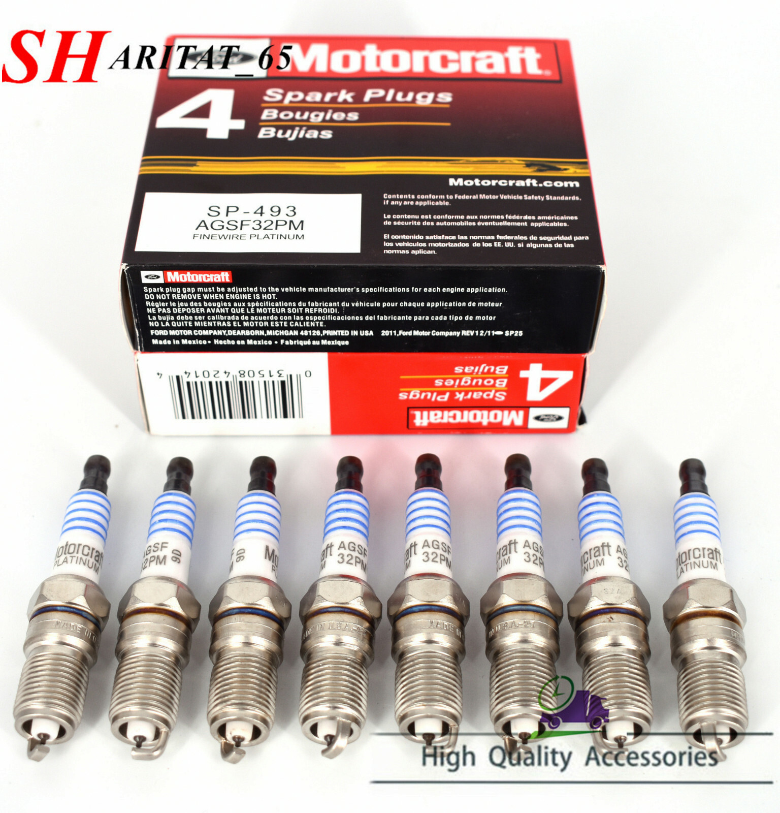 8pcs Motorcraft Sp493 Spark Plugs Platinum Agsf32pm Fit For Ford 4.6l 5