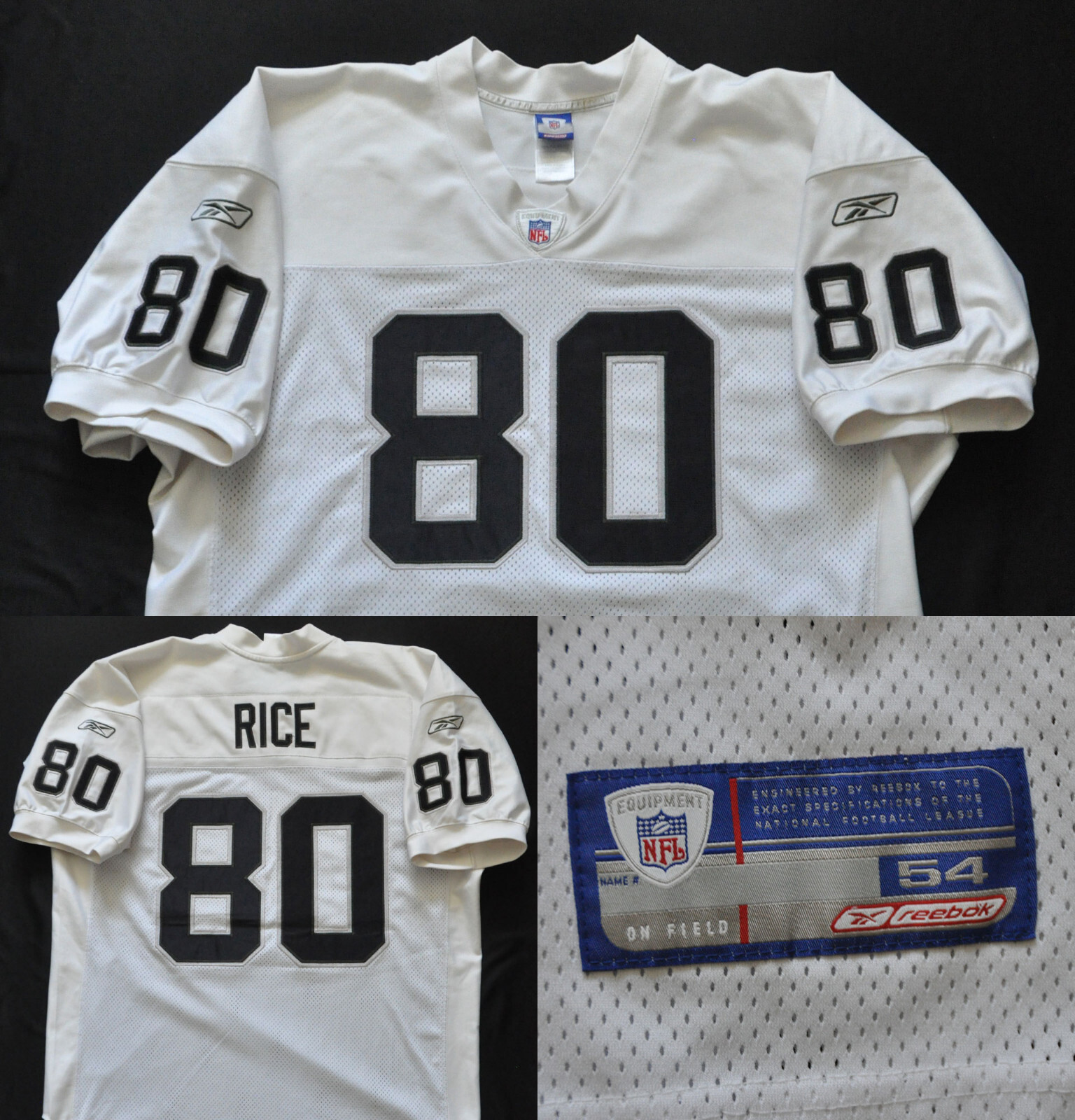 V*K様 raiders レイダース　nfl アメフト　reebok rice Jerry Rice Oakland Raiders Reebok Jersey Authentic NFL Sewn