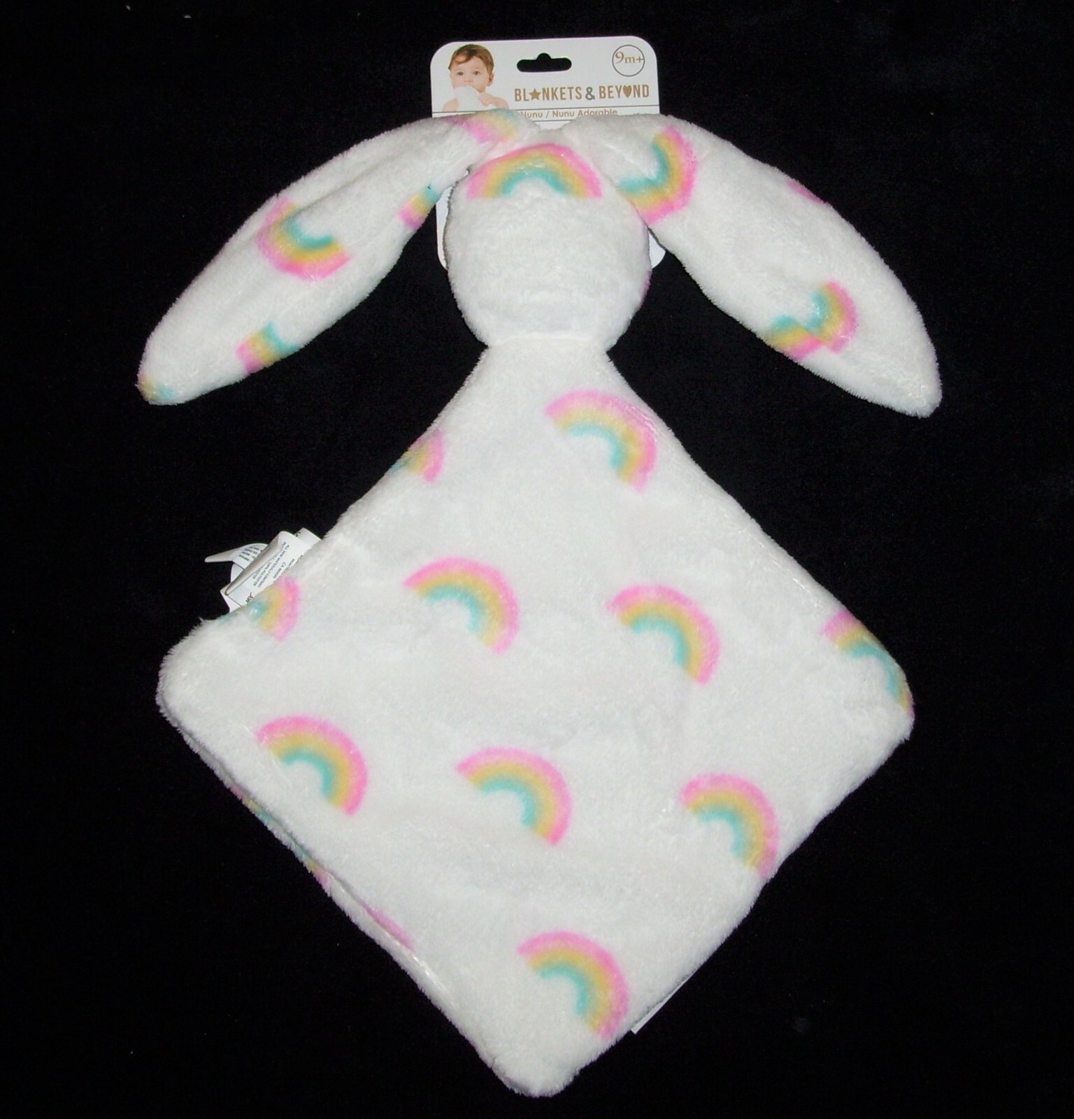 NEW Blankets and & Beyond White Rainbow Bunny Rabbit Baby Blanket