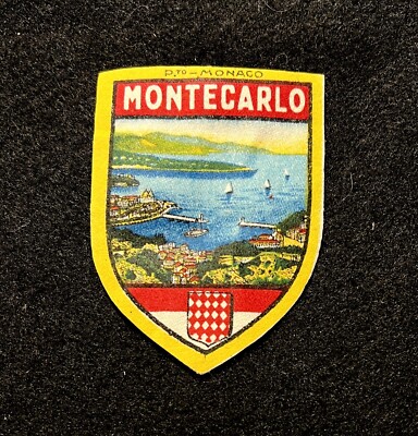 MONTE CARLO Vintage Patch Monaco FRANCE French Riviera Casino Souvenir Travel