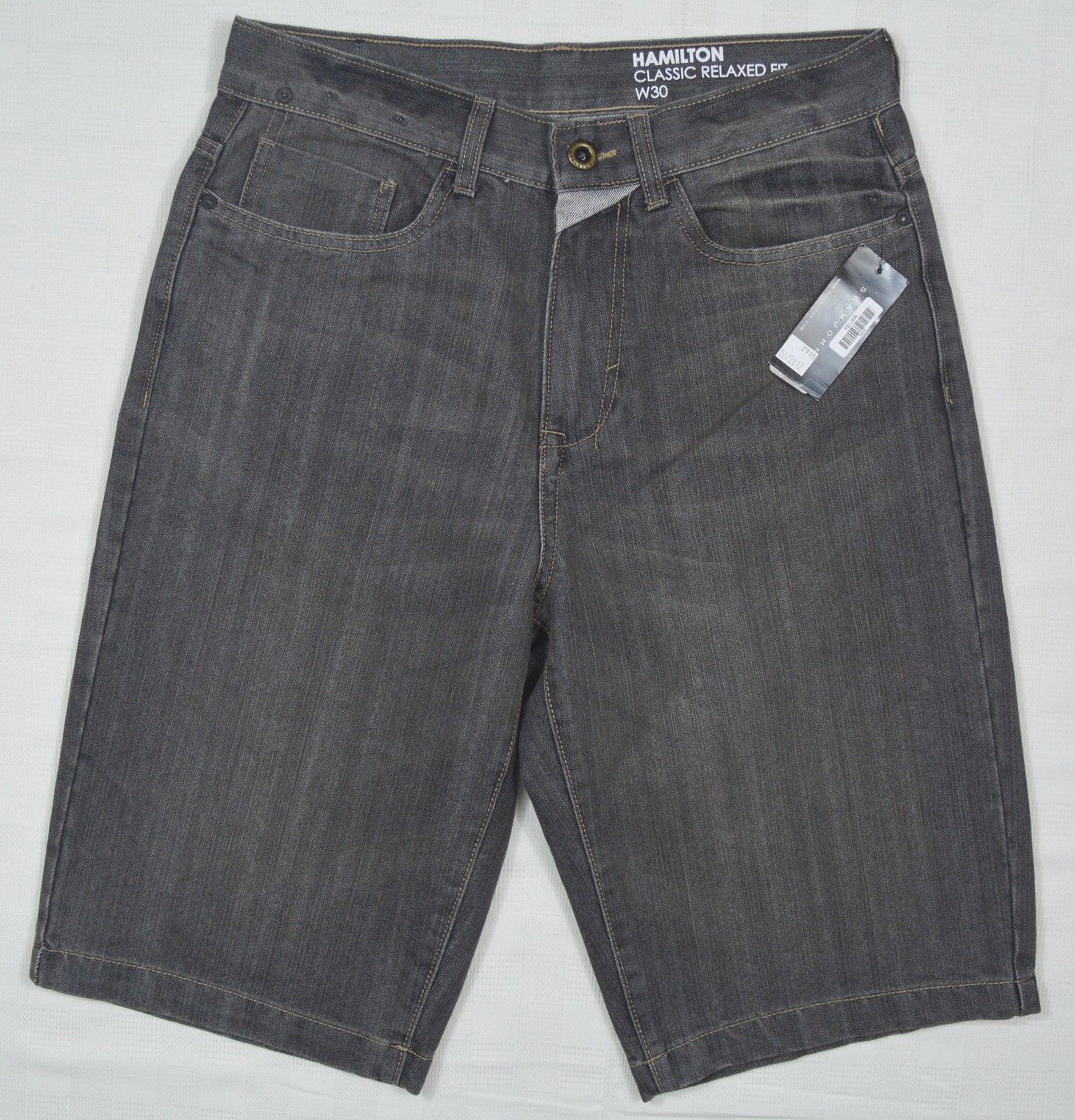 Sean John  Men's Classic Relaxed Fit Hamilton Denim Shorts Gray Size 30