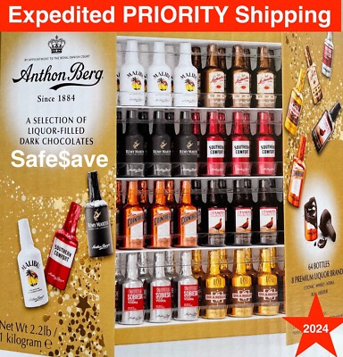 Anthon Berg DARK Chocolate Liqueur Liquor 2.2 Lbs 64 Bottles  New Sealed