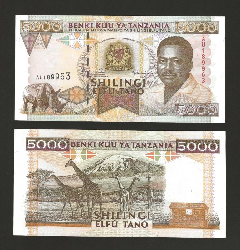 TANZANIA 5000 Shilingi 1995, P-28 Benki Kuu Ya Tanzania, 5000 Shillings, UNC