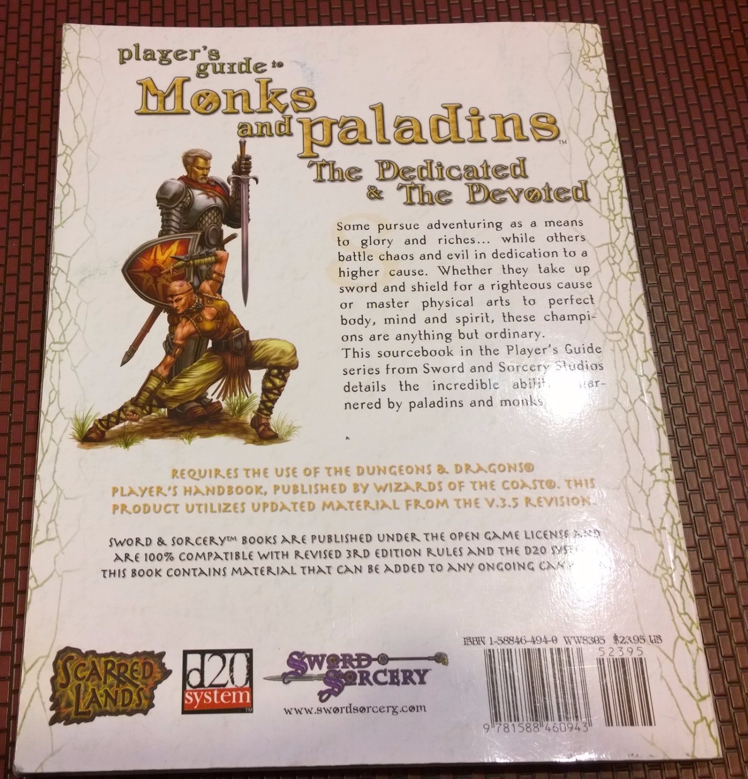 Players Guide Monk & Paladins sword & sorcery SC sourcebook 3rd edition d20