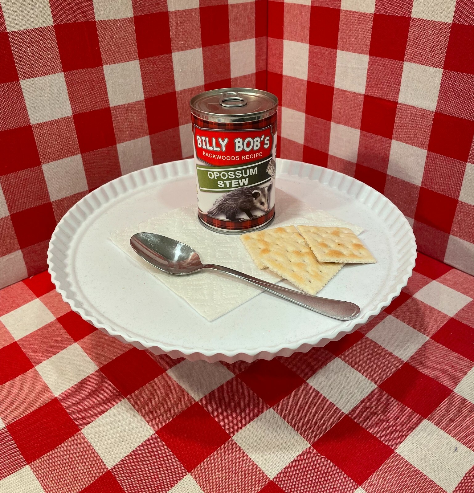 2 x FUNNY REDNECK Opossum Stew Soup CAN LABELS Joke Beer Kitchen Birthday GIFT