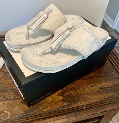 NEW J/ Slides Womens NIGEL Silver Metallic Suede Sandals size 7 M