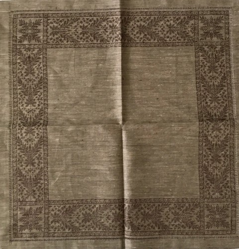 Sferra Brown Linen Dinner Napkins Beautiful Design 22”x22” Set of 4