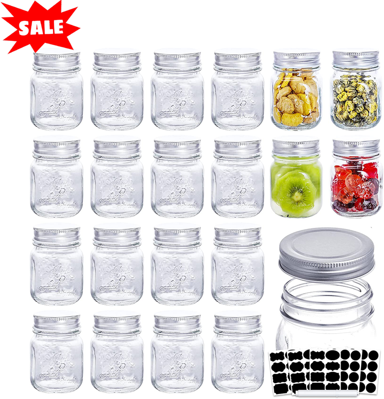 6oz Glass Jars with Lids Spice Jars Small Mason Jars Regular