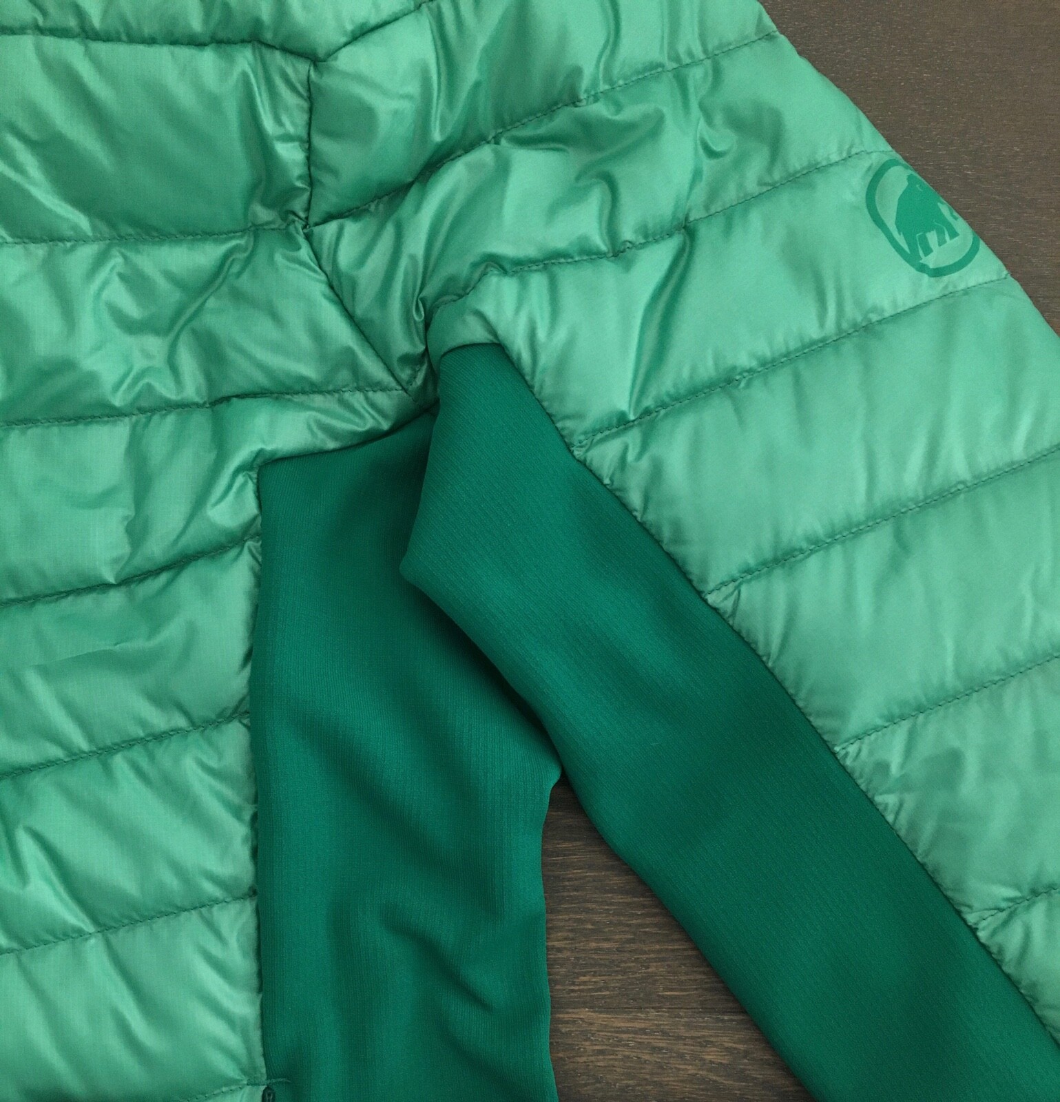 Pre-owned Mammut Mens  Flexidown In Hybrid Insulating Down Deep Emerald Jacket Sz M In Green