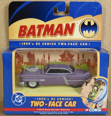 Corgi 77318 Batman (1950's) Two-Face Car 1:43 NOS