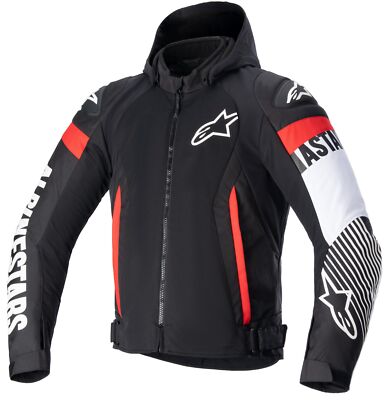 Alpinestars Zaca Air Mens Textile Motorcycle Jacket Black/White/Red MD