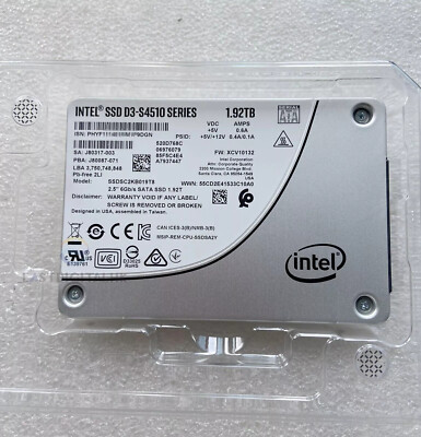 Intel S4510 SSD 1.92TB SATA 6Gb/s 2.5'' Internal SSD SSDSC2KB019T8 SATA III