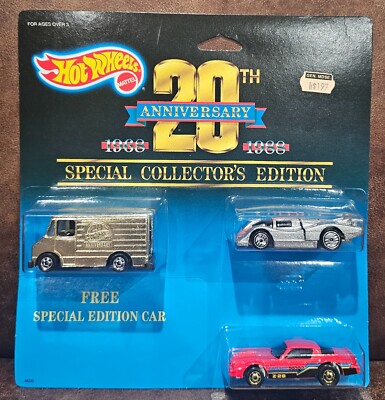MATTEL HOT WHEELS 20th ANNIVERSARY Special Collectors Edition 4607 3 cars 1988