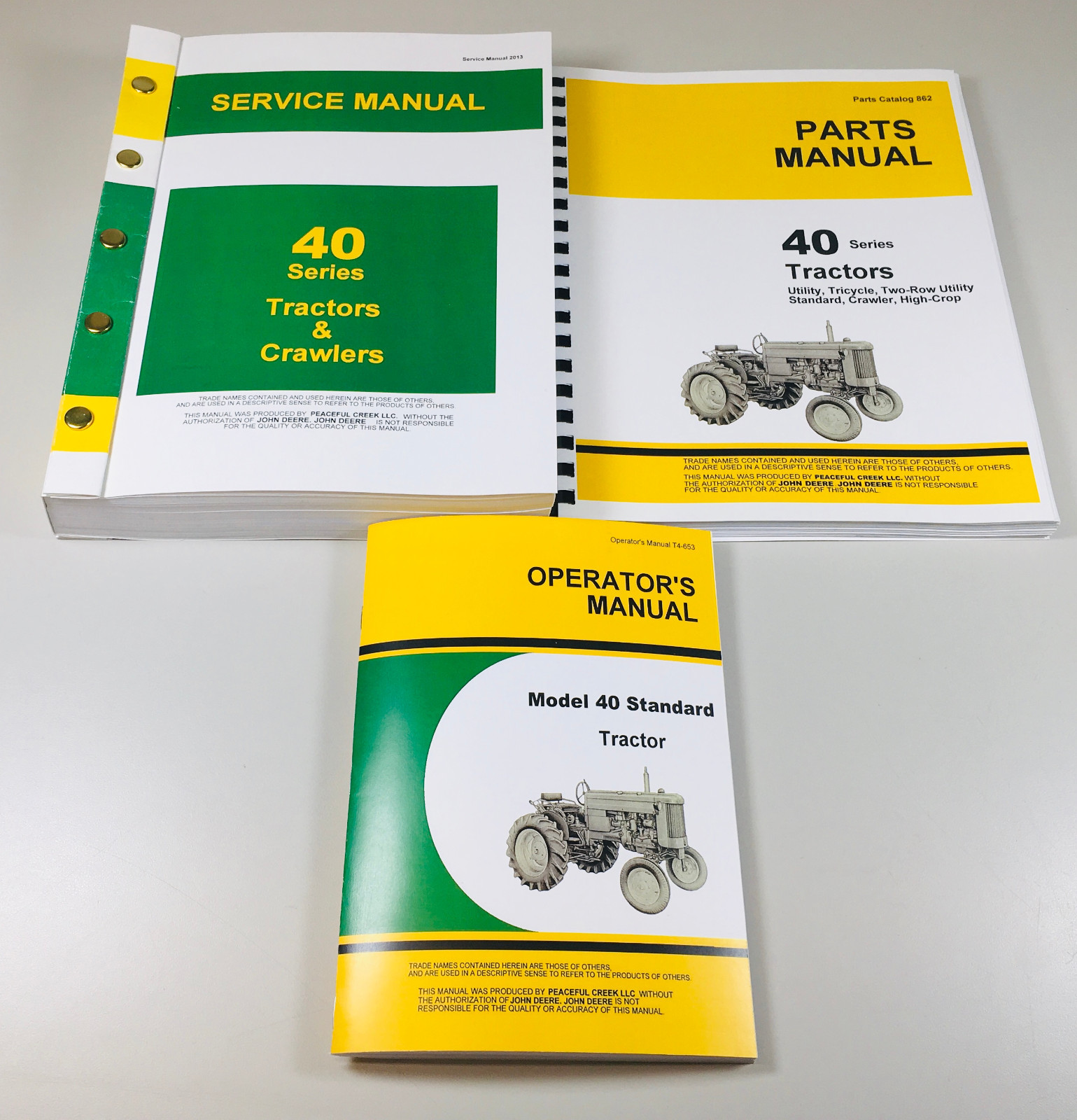 SERVICE PARTS OPERATORS MANUAL SET FOR JOHN DEERE 40 TRACTOR REPAIR