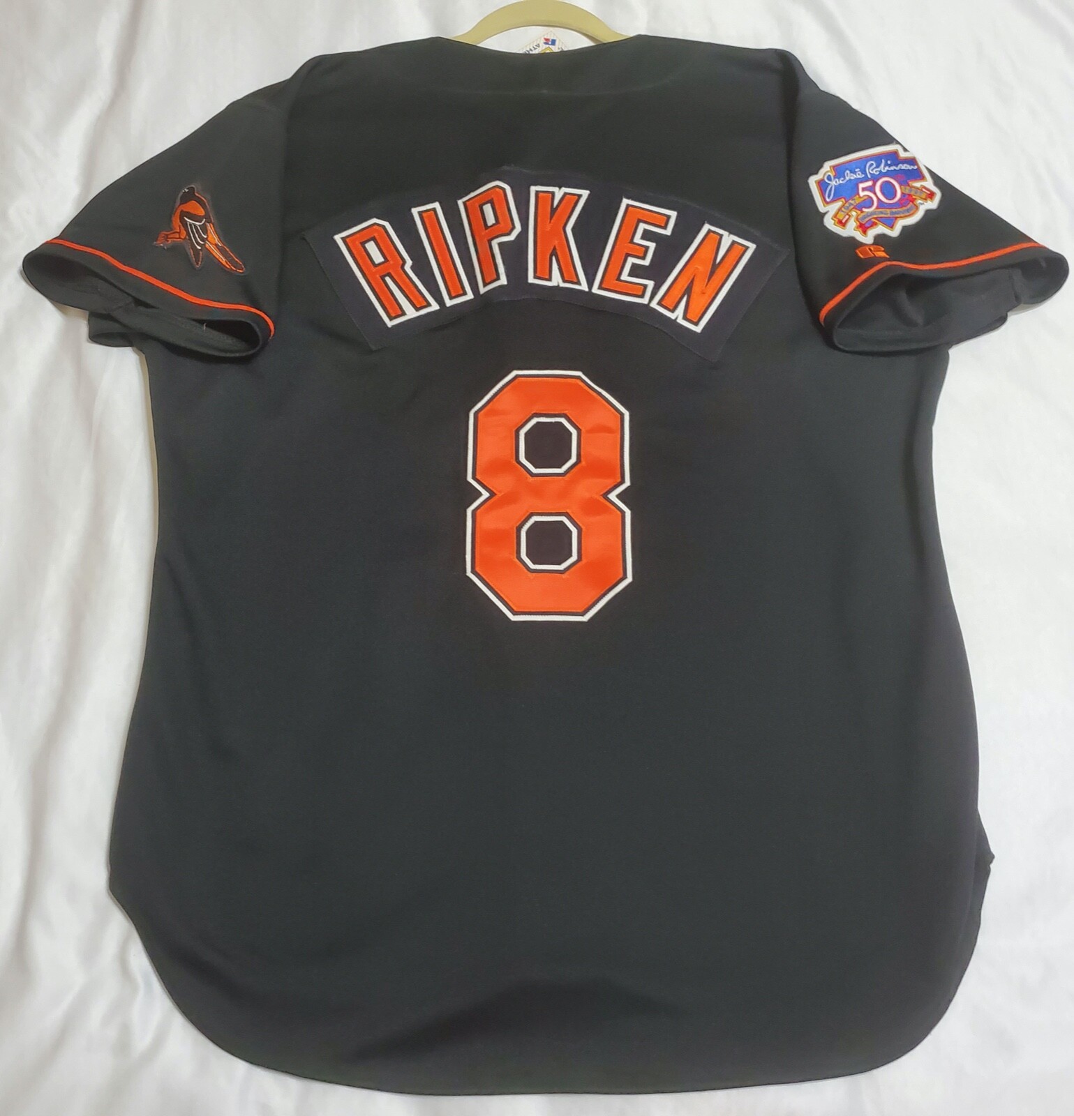 記念グッズ Russell Orioles Jersey #8 Cal Ripken Jr. AUTHENTIC RUSSELL ATHLETIC 48 XL CAL RIPKEN JR. BALTIMORE