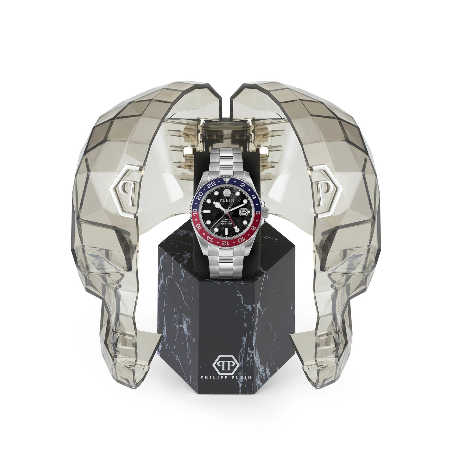 Pre-owned Philipp Plein Men's Watch Analog Quartz Gmt-i Challenger Pwyba0223 Stainless