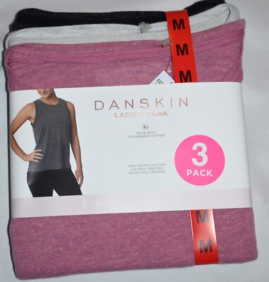 Danskin Ladies' High-Low Tank Crew Neck Relaxed Fit 3-pack, Size M