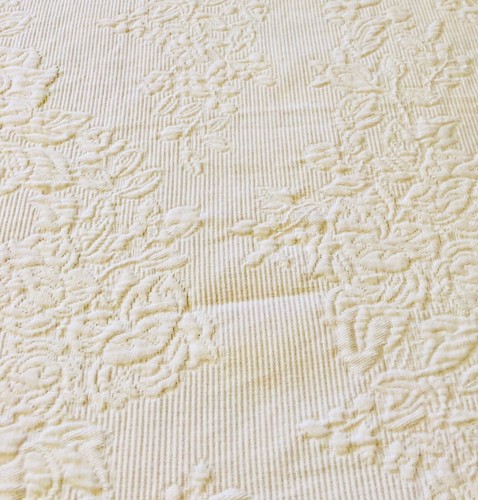 Queen MATELASSE White COVERLET/BEDSPREAD SCALLOPED French Floral COMPANY STORE