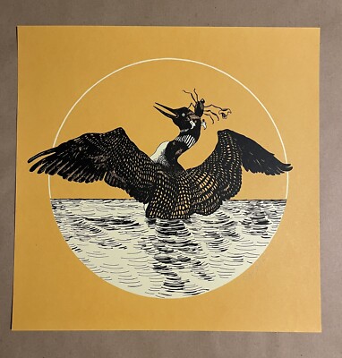 Jessica Seamans CUYUNA Art Print Landland Yellow S/N /40 Mondo Con 19 Loon Jess