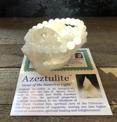 *BEAUTIFUL AZEZTULITE NATURAL HIGH VIBRATION CRYSTAL BRACELET*