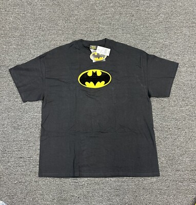 Vintage Y2K Warner Bros DC Comics Batman Logo Black T-Shirt ~ Size XL ~ New