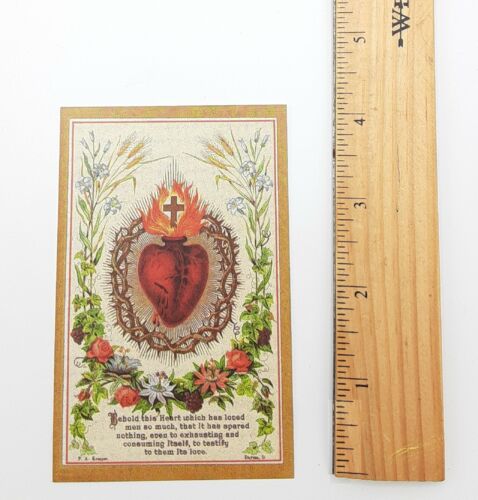 Holy Card Sacred Heart –Pack of 10 – 2.75 x 4.25" –Vintage Holy Card Reprint