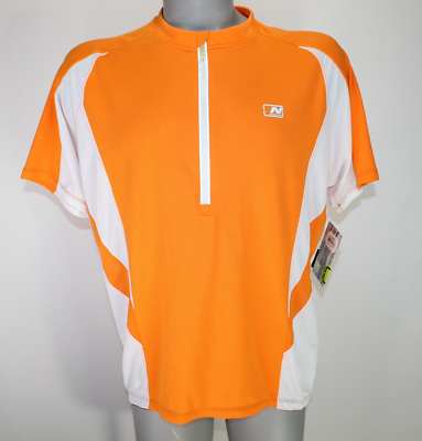 Nishiki 1 2 Zip Cycling NWT Mens XL Vibrant Orange Bright White S S Jersey Shirt