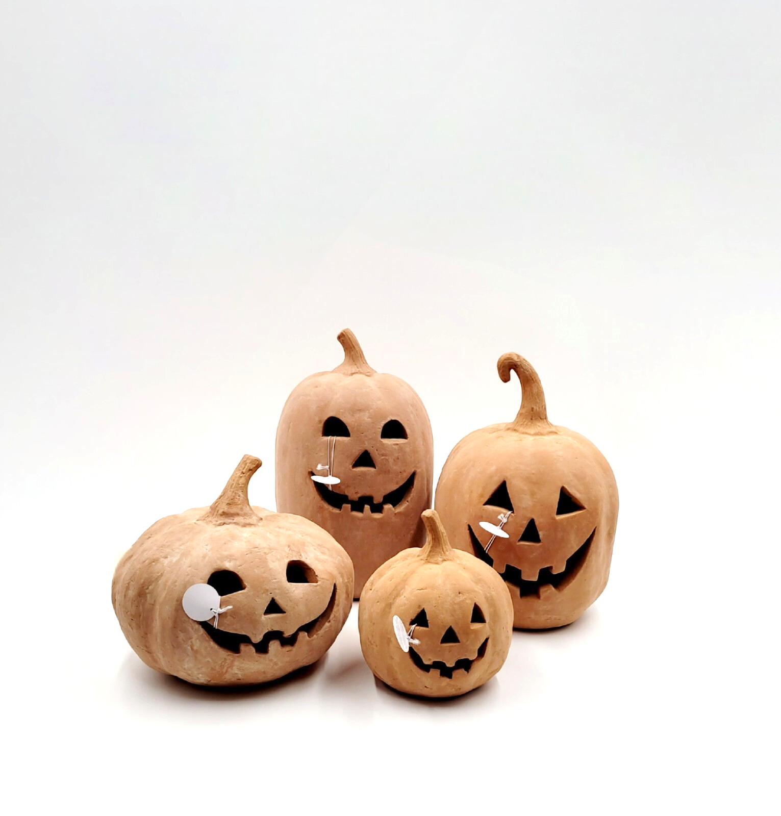 Pottery Barn Handmade Terracotta Jack O' Lantern Pumpkins Sm